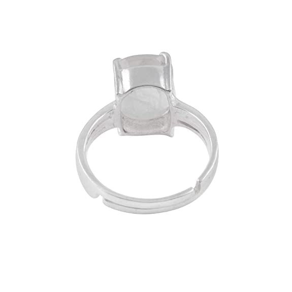 Image of 6.00 Ratti 5.00 Crt AA++ Quality Certified Adjaistaible Silver Ring Unheated Untreated Natural White Sapphire Pukhraj Loose Gemstone
