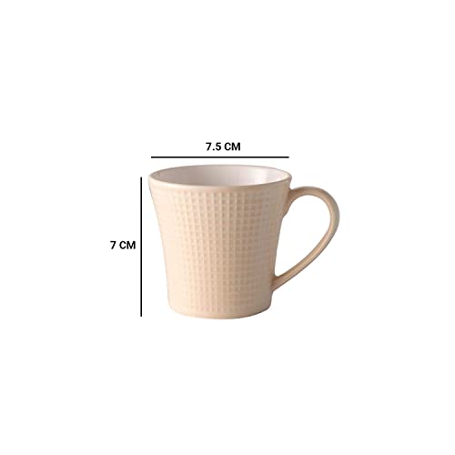Image of SkyKey Fine Ceramic Bone China Garima Tea Coffee Cup - 6 Pcs, 160 ML , Multicolor