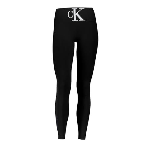 Calvin Klein High-Waist Monogram, Donna Leggings, Nero (Nuovo), M