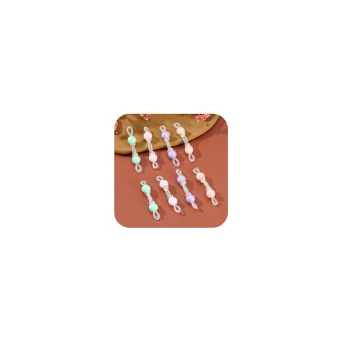DJCIW 4 Pairs Handmade Fake Nipple Rings Adjustable Nipple Nooses with 8mm Silicone Multicolor Beads and Barbells Non-Piercing Faux Nipple Piercing for Comfortable Everyday Wear
