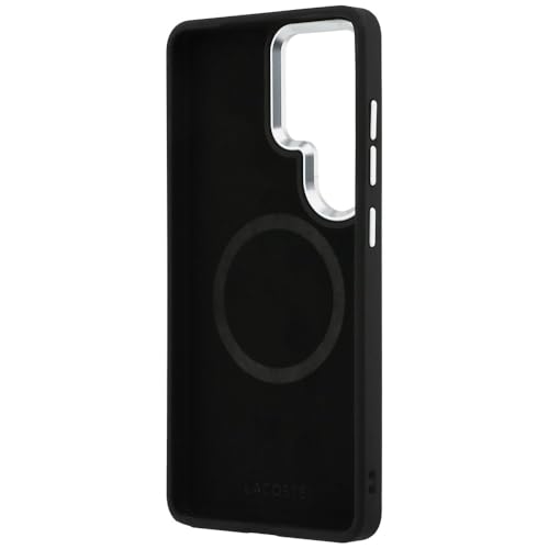 Image of CG MOBILE Lacoste [Official Licensed], Protective Case Designed for Galaxy S26 Ultra (2026) | Magnetic System Full Wrap Petit Pique PVC Hard Case - Black