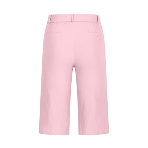 Womens Bermuda Shorts Knee Length Cargo Shorts Ladies Straight Leg Short Chinos Solid Plain Classic Fit Summer Trousers for Casual Work Office - Image 5