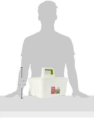 St@llion Plastic Kitchen Caddy, Multipurpose Cleaning Caddy with Handle, Nappy Caddy, Kitchen Tidy Organiser, Shower Caddy, Kitchen Storage & Organisation -36x29x28cm, Cream