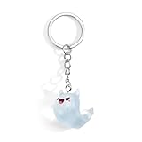 MUCOOS Süßer Halloween Schutzengel Schlüsselanhänger mit leuchtendem Geistdesign, Glücksbringer für Teenager und Erwachsene, Geschenk für Frauen, Geburtstagsgeschenke & Dankeschön für Freundinnen