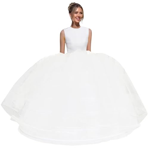Women Crinoline Petticoat A-line 7 Hoop Skirt Slips Long Underskirt for Wedding Bridal Dress Ball Gown Women
