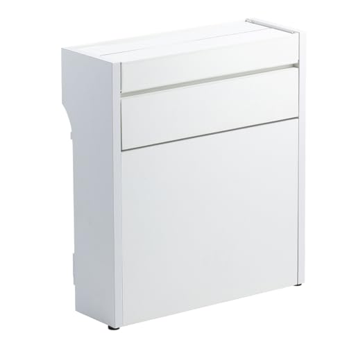 イーサプライ ルーター収納ボックス ケーブルボックス 幅40cm 高さ45cm 充電ステーション スマホスタンド機能 モデム Wi-Fi 扉付き 木製 2段 完成品 ホワイト EZ2-CB007W2