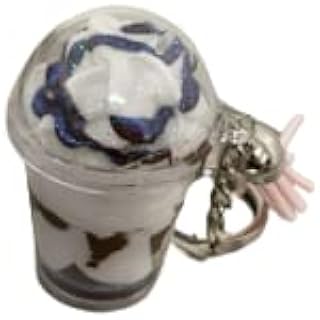 Novelty Keychains - Miniature Popular Drinks and Desserts - Boba Milk Tea, Chocolate Sundae, Raspberry Ice Tea and Coffee (Chocolate Sundae)