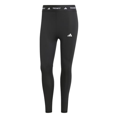 adidas Donna TECHFIT 7/8 Leggings, Black/White, M