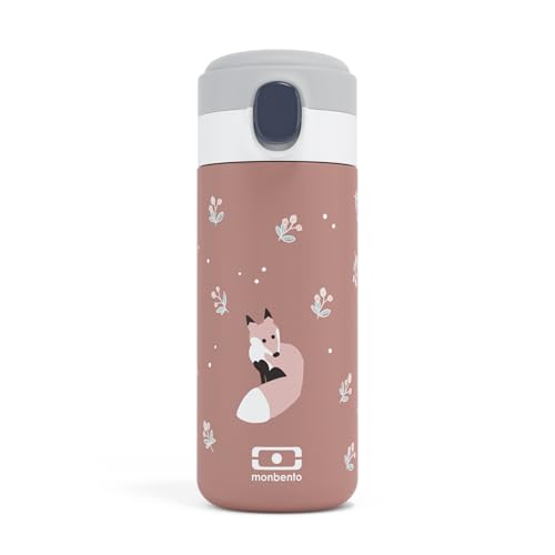 monbento - Botella Termica MB Pop Fox - Zorro - 360ml - Mantiene Bebidas Calientes/Frías hasta 12 Horas - Pequeña Botella Termica Niños Escuela/Parque y/o Adultos en un Bolso - Sin BPA - Rosa Canela