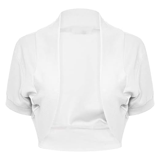 Loxdonz Girl's Short Sleeve Shrug Childrens Kids Cotton Cardigan Bolero Shrug Jacket (9-10 Years, White)