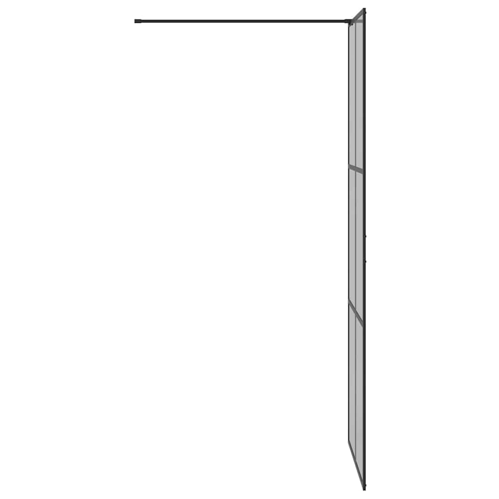 Ścianka prysznicowa Walk-in, czarna, 80 x 195 cm, szkło hartowane, ochrona przed pryskaniem, ścianka prysznicowa z regulowanym profilem i stabilizatorem do prysznica wnękowego i wanny