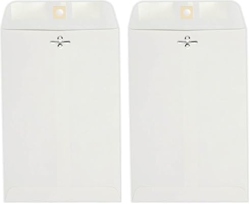 LUXPaper 6 x 9 Open End Envelopes | Clasp | Bright White | 28lb. Text | 50 Qty (Pack of 2)