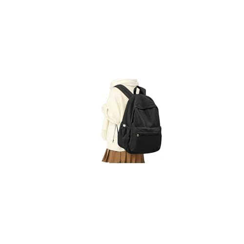 HYC00 Rucksack Schule Teenager Mädchen Damen Causal Schulrucksack College-Rucksack, leichte Schultasche Arbeitstasche für Jungen und Mädchen, passend für 14-Zoll-Laptop Daypack Bookbag,Schwarz