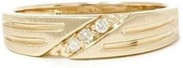 P3 POMPEII3 Mens 14k Yellow Gold Diamond Wedding Anniversary Ring