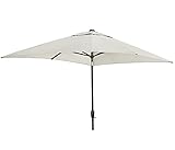 Dehner Sonnenschirm Samos, ca. 300 x 265 x 200 cm, Aluminium/Polyester, grau