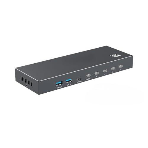 Switch KVM 4 Ports 8K144Hz - Créez l'Espace de Travail Multi-Ordinateurs Idéal