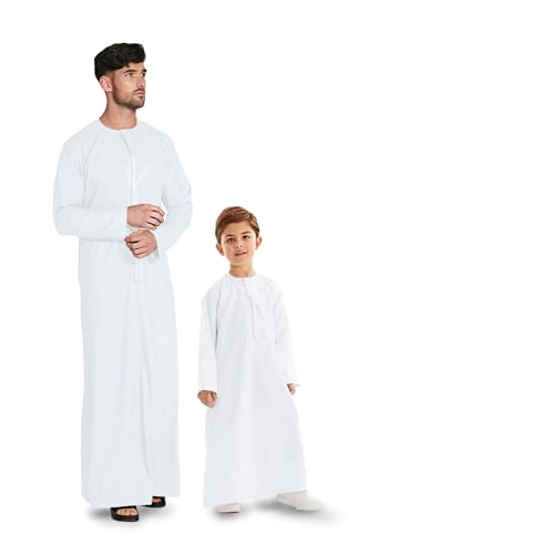 Dishdasha árabe blanca túnica para celebraciones de Eid y Hajj Umrah