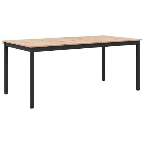 Table de salle à manger moderne pin massif 180cm au style industriel et authentique