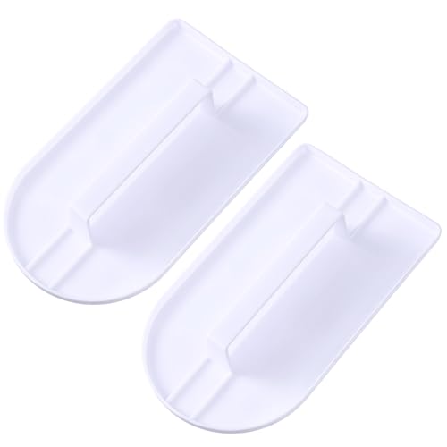 YUXIANLB 2pcs Cake Fondant Smoother Tool, White 5.71x3.15" Decoration Icing Scraper Non-Slip Plastic Flexible Smoothing Polisher Finisher Sugar Craft Leveler for bread