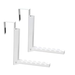 Lot de 2 séchoirs pliables au-dessus de la porte pour vêtements, manteaux et serviettes, blanc