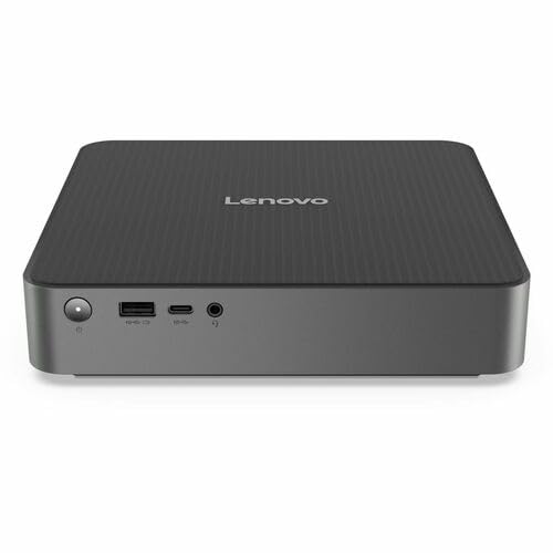 Image of Lenovo IdeaCentre Mini 01Q8X10 91B6001PUT Desktop Computer - Qualcomm Snapdragon X X1-26-100-32 GB - 512 GB PCI Express NVMe 4.0 x4 SSD - Tiny - Luna Gray - Qualcomm Chip - Windows 11 Home - Adreno