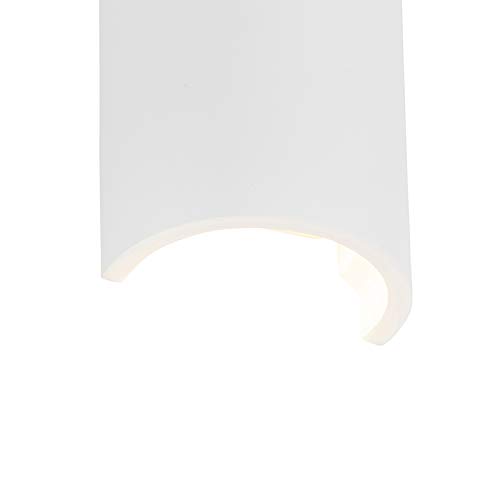 Qazqa rústico Aplique moderno blanco - COLJA NOVO Yeso Redonda Adecuado para LED Max. 1 x 25 Watt