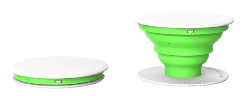 PopSockets: Expanding Phone Stand and Grip - Works with All Smartphones Including iPhone and Galaxy (1 Pair, White-Green-White)