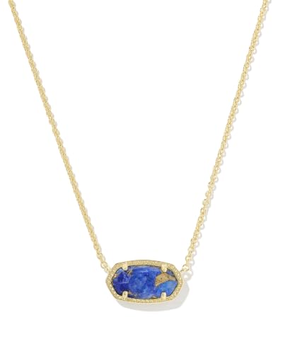 Kendra Scott Elisa Necklace, 14k Gold-Plated Brass - Bronze Veined Lapis