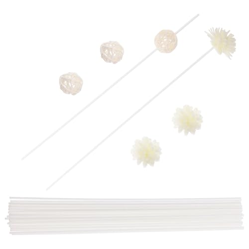 Bâtons diffuseurs en rotin blanc et fleurs pour parfum de maison - 2