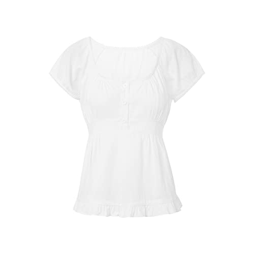 Image of Fairy Grunge Y2k Shirts Vintage Crop Tops Short Sleeve Girls Slim Fit Tees