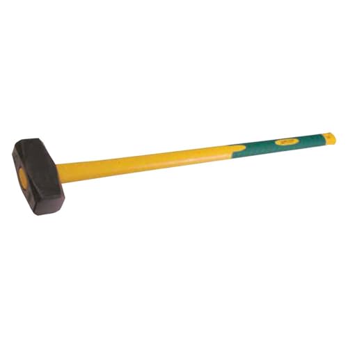 Schlägerkopf aus gehärtetem Stahl, mit Griff aus Glasfaser, Gummigriff.