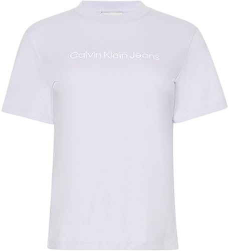 Calvin Klein Damen T-Shirt Kurzarm Logo Classic Regular Fit, Violett (Lacey Lilac), M – Ansicht 6