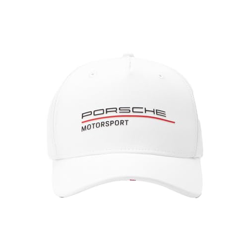 Gorra Porsche Motorsport blanca con acabados textiles premium y visera de alta durabilidad