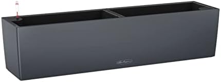 Lechuza 15683 Balconera Color 80 Indoor and Outdoor Use, 31" x 7" x7", Slate Matte Self Watering Planter