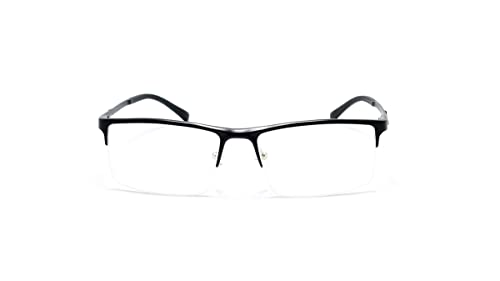 Óculos Armação Masculino Alumínio Nylon Com Lentes Sem Grau Z-73 - Preto