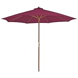 Construction en bois robuste : fabriqué en bambou laminé et en bois dur, le mât de 48 mm d'épaisseur ainsi que 8 baleines solides garantissent une grande stabilité et une longue durée de vie, idéal pour votre parasol d'extérieur