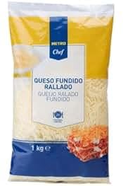 Queso Fundido Rallado METRO Chef – 1kg | Ideal para Gratinar y Fundir en Recetas Gourmet | Perfecto para Pizzas, Pastas y Lasañas (Refrigerado)
