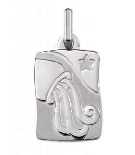 Médaille Zodiaque Or Blanc Verseau 750/00 Argyor : pendentif or blanc 18k