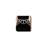 MODRSA Gold Belt Chain Belt for Women Fashion Plus Size Gold Pearl Waist Chains Metal Layered Belts Chains no Tarnish Trendy Belly Belts for Women Dress Pearl Waist Jewelry Dainty