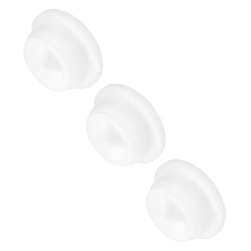 Image of MECCANIXITY 3pcs T-Shaped Silicone Plugs 26mm 1 Inch Dia Snap in Plug Hole Seal Cover Round Rubber Stopper for Kitchen Rubber Bulkheads Waterproof Sealing Plugs White