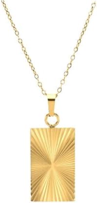 Stainless Steel Radiance Heart Necklace 18K Gold Plated Charm Sun...