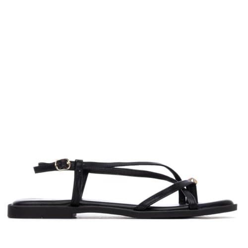 XTI - Sandalia Mujer Negro - Calzado Cómodo y Versátil - Moda casual - Modelo 14535801 (Talla 38)