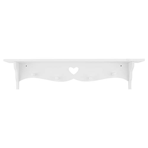 01 Estante de Almacenamiento de repisas flotantes, Estante de Almacenamiento montado en la Pared Perchero con Gancho, Estante Blanco, para Dormitorio para el hogar