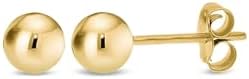 KEZEF 14K Gold Earrings | Filled Gold Stud Earrings for Women. Round Ball Stud Earrings | Hypoallergenic Earrings outshine Sterling Silver Stud Earrings | Gold Studs Earrings for Women Sizes 3mm - 9mm