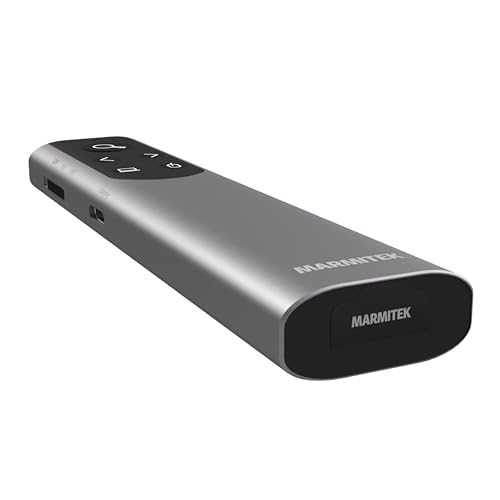 Präsentationsklicker Marmitek WPR 400 – Digitale Pointer & Air Mouse – Zoom- & Markierfunktion – USB-C & USB-A Empfänger – Kabelloser Presenter – Wireless Presenter – PowerPoint Clicker