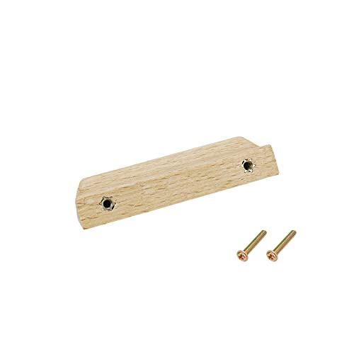 Tsnamay 2Pcs Unfinished Wood Solid Furniture Pulls Handles,Unfinished Unpainted Paintable Wooden Handles Cupboard Closet Drawer Handle Pull,Length 3.54",Hole Dis.2.52" #TOP3