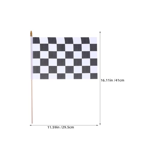 Mini drapeaux de course 20x30 en tissu résistant et mât bois pour extérieur