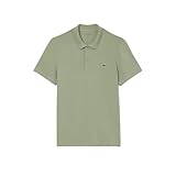 Lacoste Men's Regular Fit Cotton Blend Polo Shirt, Thyme, Large