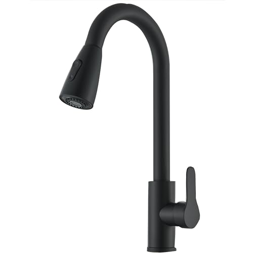 Robinet de Cuisine avec Douchette Extensible Noir Mitigeur Évier Rotatif à 360°avec 2 Modes de Pulvérisation Mitigeur Cuisine Monocommande Evier Froide et...