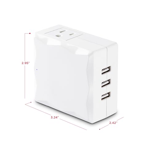 Image of CyberPower P2WU Professional Surge Protector, 500J /125V, 2 Outlets, 3 USB Charge Ports, Wall Tap Design, White